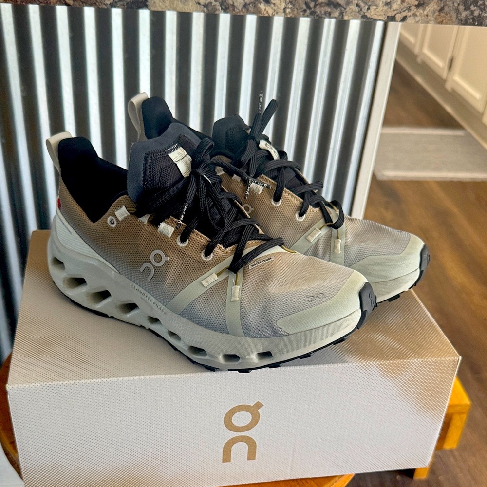 On Running Cloudsurfer Trail-waterproof. Worn once-not outside.